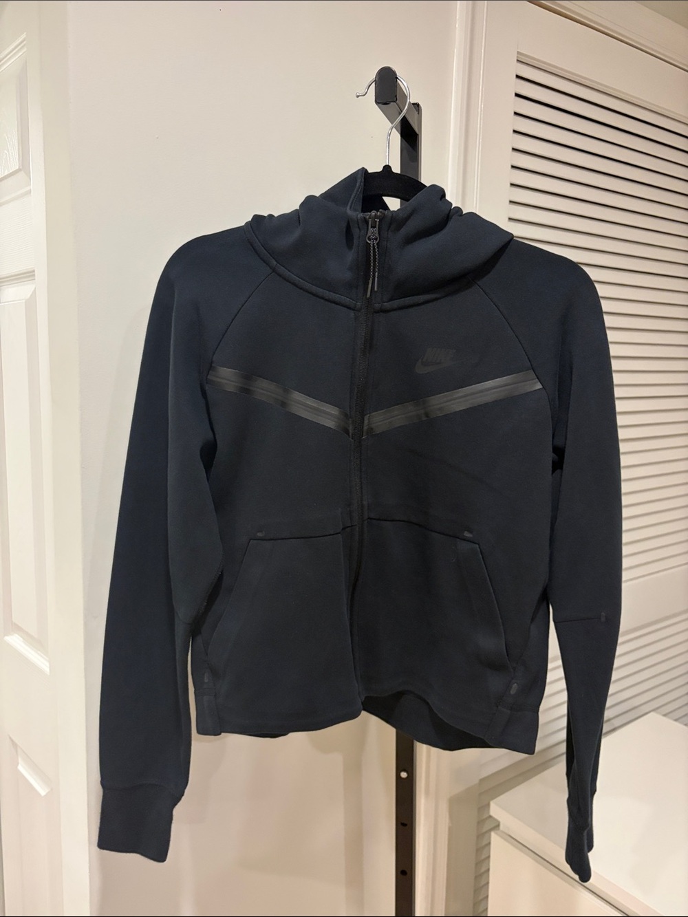 Nike Tech Fleece Cropped Full-Zip Hoodie Black Women's
